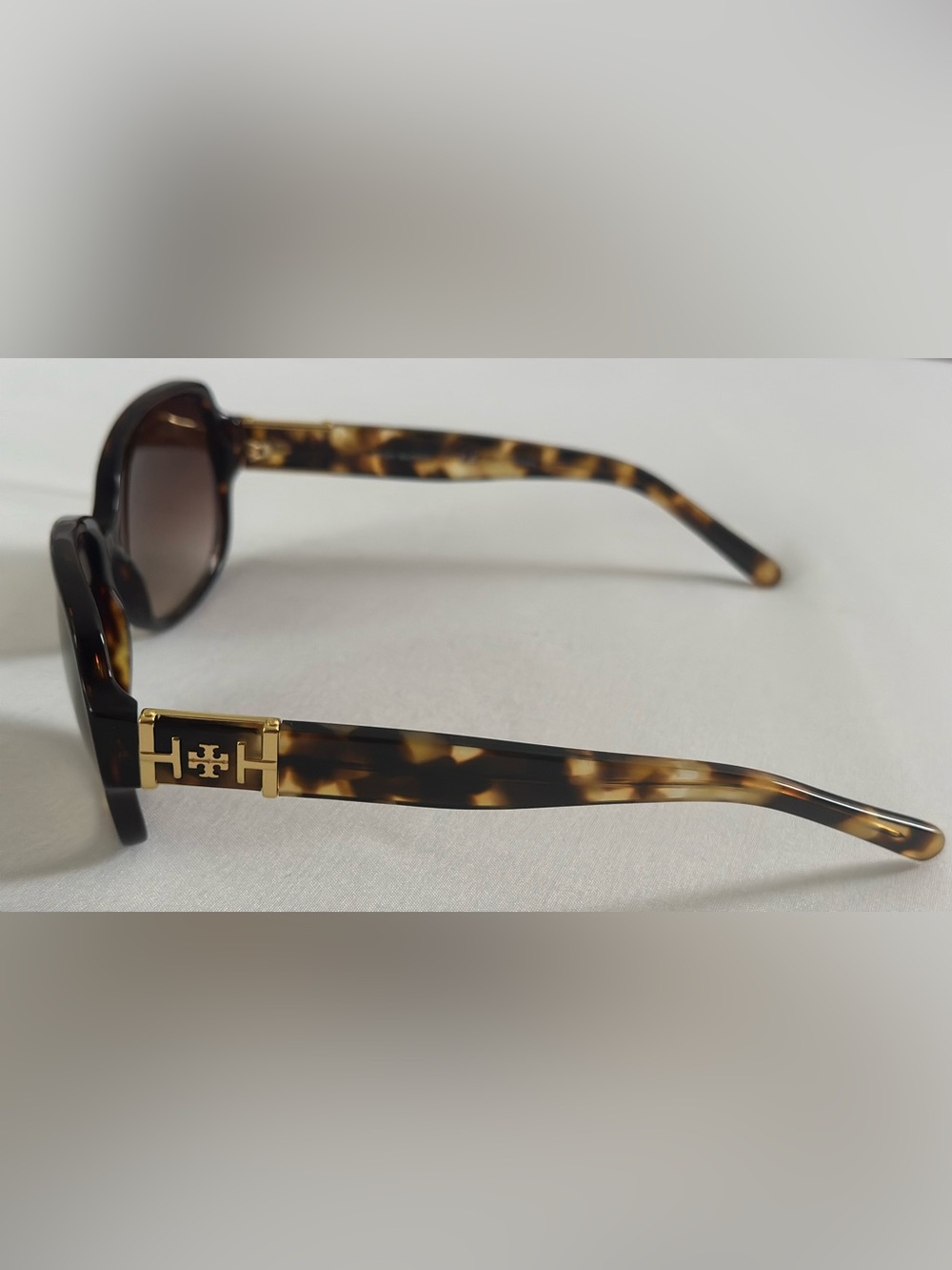 Tory Burch Tortoiseshell Sunglasses with Brown Gradient Lenses - Picture 4 of 7